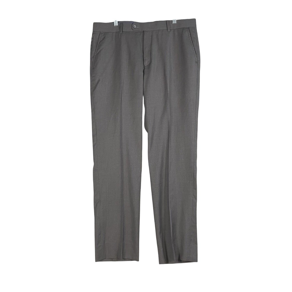 Alton‎ Lane Mens Wool Flat Front Straight Leg Dress Pants 38 X 32 Charcoal Gray